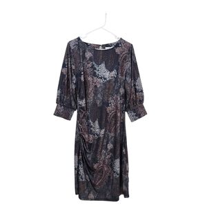 Simorra Women's Slightly Puff sleeves Paisley Dress